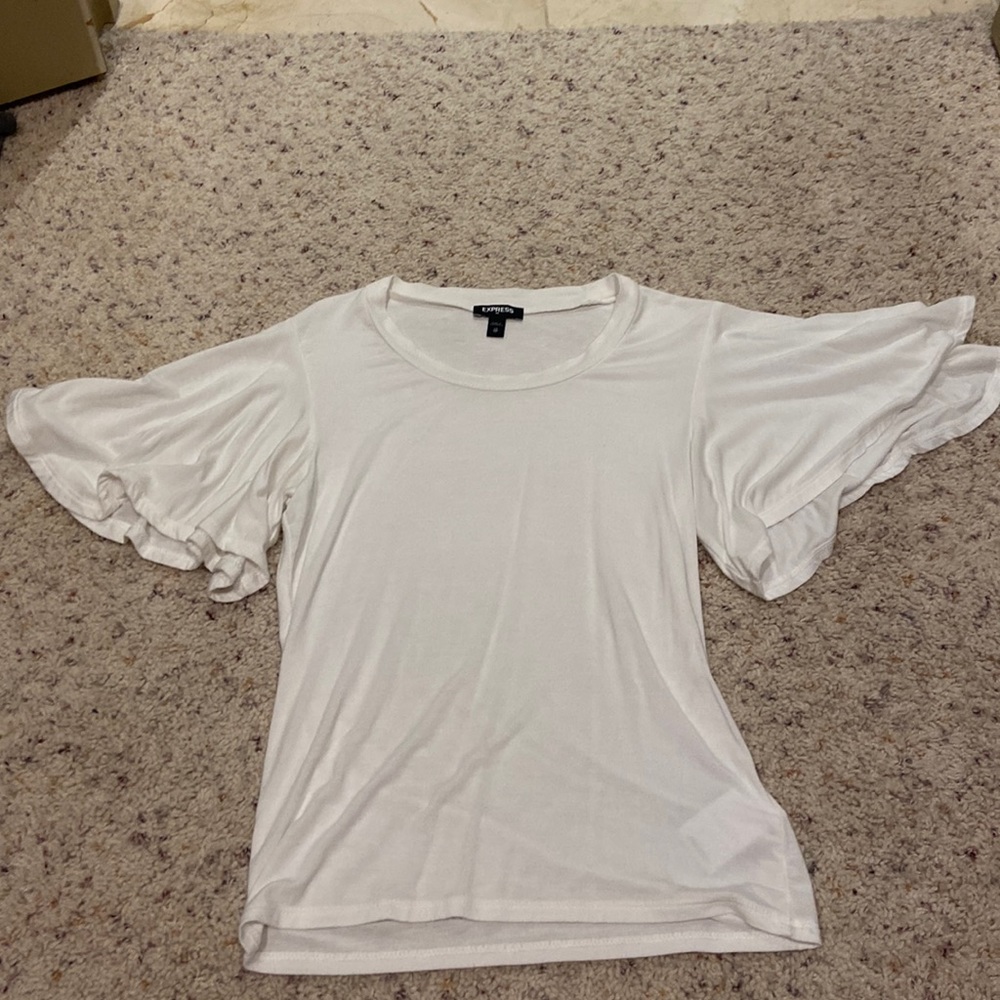 Express white flutter sleeve top